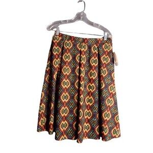 Lularoe Madison Skirt With Pockets Bold Multicolored Geometric Print Size L New
